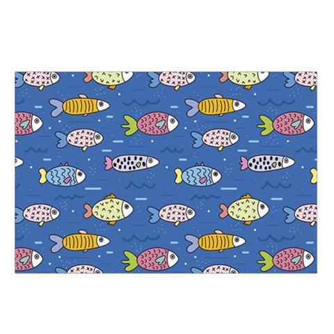 Sea Fish Blue Submarine Animals Patteen Belt Pouch Bag (Large) from ArtsNow.com Loop