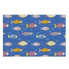 Sea Fish Blue Submarine Animals Patteen Belt Pouch Bag (Large) from ArtsNow.com Loop