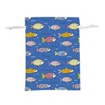 Sea Fish Blue Submarine Animals Patteen Lightweight Drawstring Pouch (L)