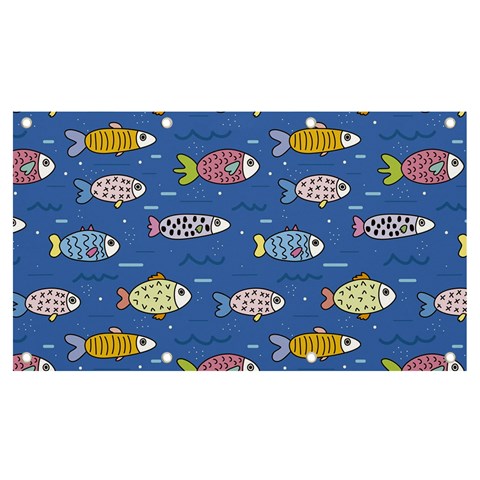 Sea Fish Blue Submarine Animals Patteen Banner and Sign 7  x 4  from ArtsNow.com Front