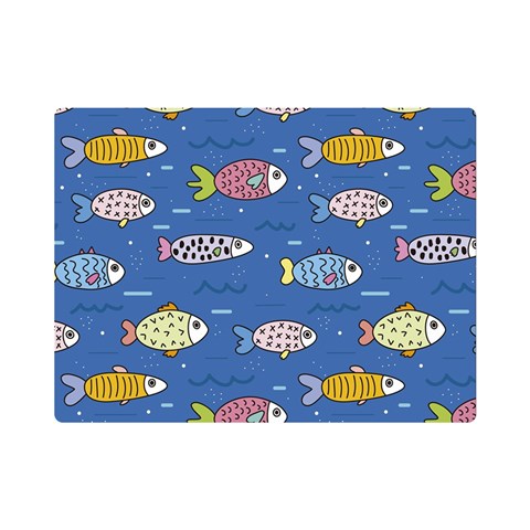 Sea Fish Blue Submarine Animals Patteen Premium Plush Fleece Blanket (Mini) from ArtsNow.com 35 x27  Blanket Front