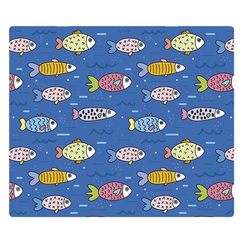 Sea Fish Blue Submarine Animals Patteen Premium Plush Fleece Blanket (Small) from ArtsNow.com 50 x40  Blanket Front