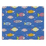 Sea Fish Blue Submarine Animals Patteen Premium Plush Fleece Blanket (Large)