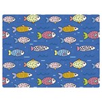 Sea Fish Blue Submarine Animals Patteen Premium Plush Fleece Blanket (Extra Small)