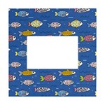 Sea Fish Blue Submarine Animals Patteen White Box Photo Frame 4  x 6 