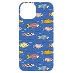 Sea Fish Blue Submarine Animals Patteen iPhone 14 Black UV Print Case