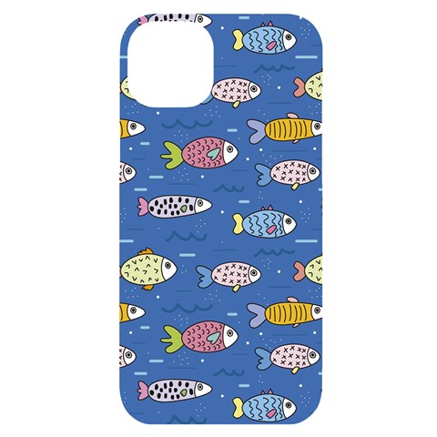 Sea Fish Blue Submarine Animals Patteen iPhone 14 Plus Black UV Print Case from ArtsNow.com Front