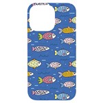 Sea Fish Blue Submarine Animals Patteen iPhone 14 Pro Max Black UV Print Case