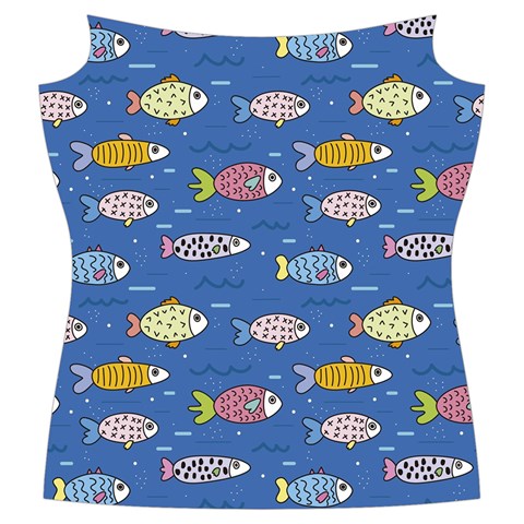 Sea Fish Blue Submarine Animals Patteen Women s Cut Out Long Sleeve T Front