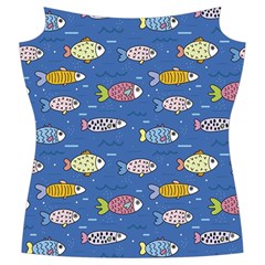 Sea Fish Blue Submarine Animals Patteen Women s Cut Out Long Sleeve T Front