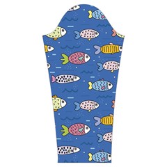 Sea Fish Blue Submarine Animals Patteen Women s Cut Out Long Sleeve T Sleeve Left