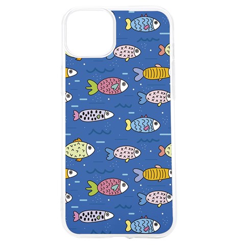 Sea Fish Blue Submarine Animals Patteen iPhone 15 TPU UV Print Case from ArtsNow.com Front