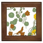 Nasturtium Flowers Plant Leaves Framed Tile