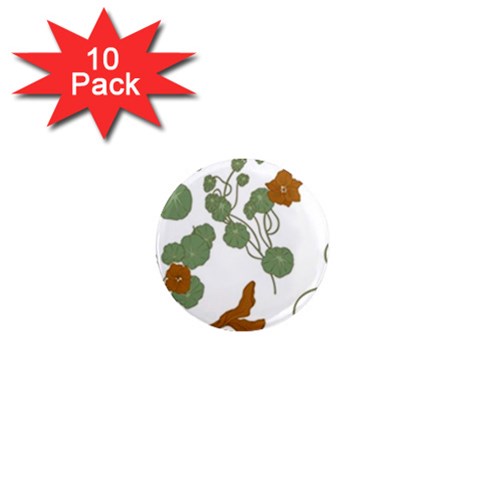 Nasturtium Flowers Plant Leaves 1  Mini Magnet (10 pack)  from ArtsNow.com Front