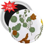 Nasturtium Flowers Plant Leaves 3  Magnets (100 pack)