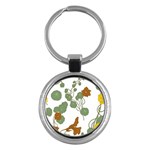 Nasturtium Flowers Plant Leaves Key Chain (Round)