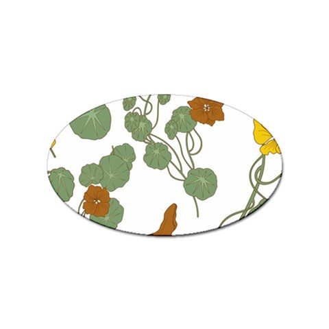 Nasturtium Flowers Plant Leaves Sticker Oval (10 pack) from ArtsNow.com Front