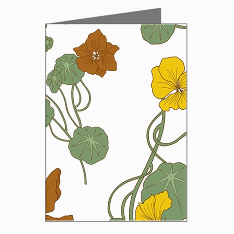 Nasturtium Flowers Plant Leaves Greeting Card from ArtsNow.com Left