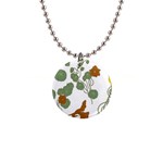 Nasturtium Flowers Plant Leaves 1  Button Necklace