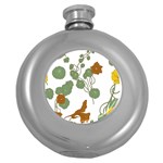 Nasturtium Flowers Plant Leaves Round Hip Flask (5 oz)