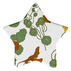 Nasturtium Flowers Plant Leaves Star Ornament (Two Sides) from ArtsNow.com Back