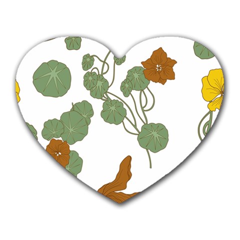 Nasturtium Flowers Plant Leaves Heart Mousepad from ArtsNow.com Front