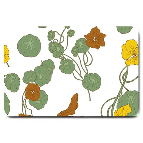 Nasturtium Flowers Plant Leaves Large Doormat from ArtsNow.com 30 x20  Door Mat