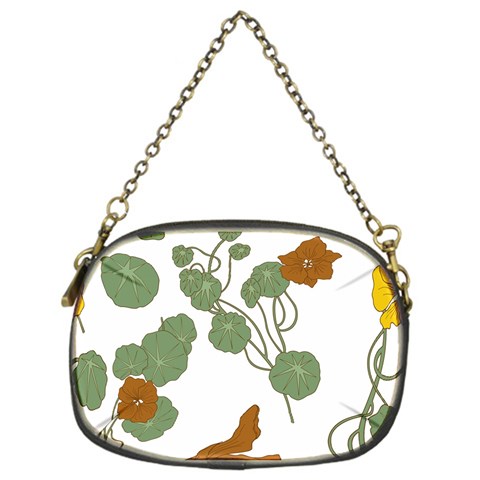 Nasturtium Flowers Plant Leaves Chain Purse (One Side) from ArtsNow.com Front