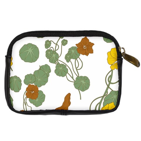 Nasturtium Flowers Plant Leaves Digital Camera Leather Case from ArtsNow.com Back