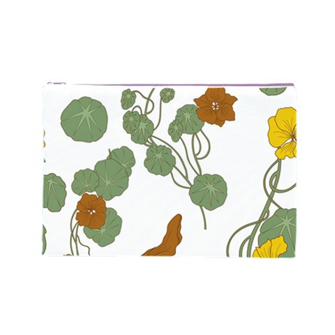 Nasturtium Flowers Plant Leaves Cosmetic Bag (Large) from ArtsNow.com Front