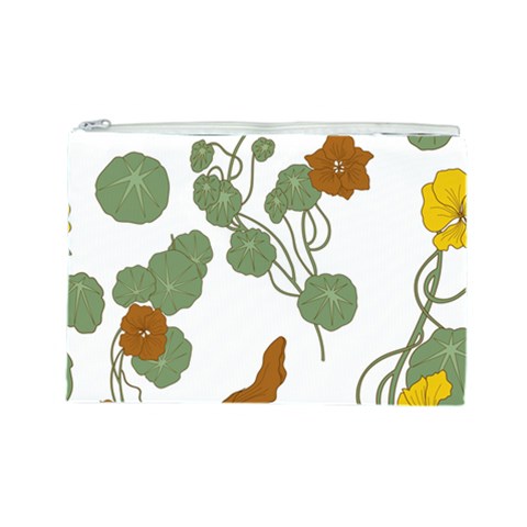 Nasturtium Flowers Plant Leaves Cosmetic Bag (Large) from ArtsNow.com Front