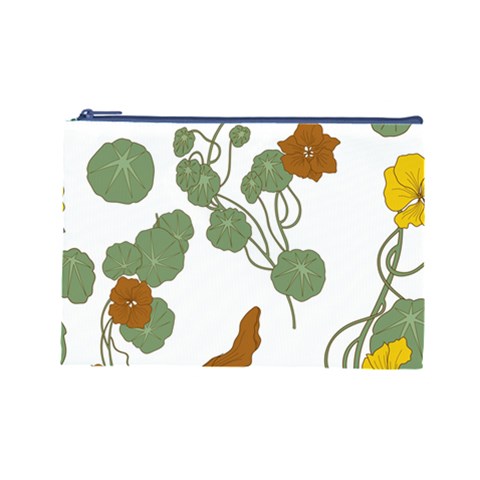 Nasturtium Flowers Plant Leaves Cosmetic Bag (Large) from ArtsNow.com Front