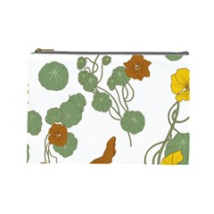 Nasturtium Flowers Plant Leaves Cosmetic Bag (Large) from ArtsNow.com Front