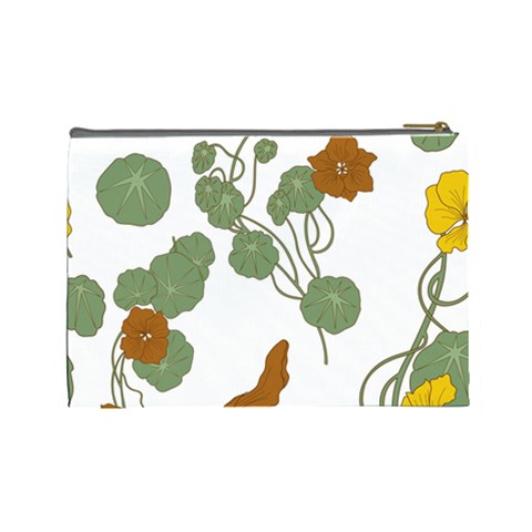 Nasturtium Flowers Plant Leaves Cosmetic Bag (Large) from ArtsNow.com Back