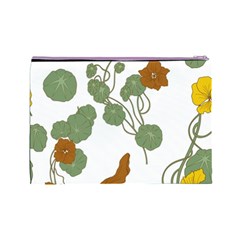 Nasturtium Flowers Plant Leaves Cosmetic Bag (Large) from ArtsNow.com Back