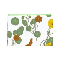 Nasturtium Flowers Plant Leaves Cosmetic Bag (Large) from ArtsNow.com Back