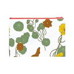 Nasturtium Flowers Plant Leaves Cosmetic Bag (Large) from ArtsNow.com Back