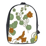 Nasturtium Flowers Plant Leaves School Bag (Large)