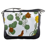 Nasturtium Flowers Plant Leaves Messenger Bag