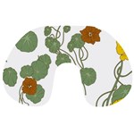 Nasturtium Flowers Plant Leaves Travel Neck Pillow