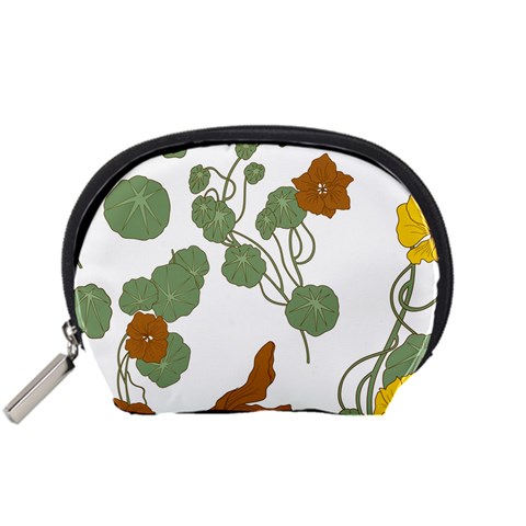 Nasturtium Flowers Plant Leaves Accessory Pouch (Small) from ArtsNow.com Front