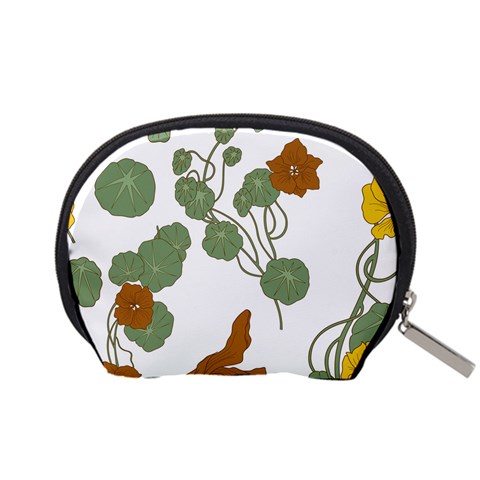 Nasturtium Flowers Plant Leaves Accessory Pouch (Small) from ArtsNow.com Back