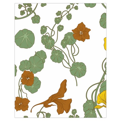 Nasturtium Flowers Plant Leaves Drawstring Pouch (XL) from ArtsNow.com Back