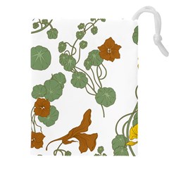 Nasturtium Flowers Plant Leaves Drawstring Pouch (4XL) from ArtsNow.com Front