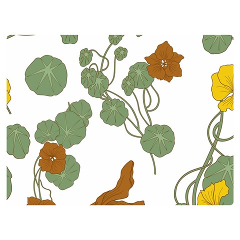 Nasturtium Flowers Plant Leaves Two Sides Premium Plush Fleece Blanket (Baby Size) from ArtsNow.com 40 x30  Blanket Back