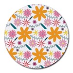 Pattern Background Vintage Floral Round Mousepad