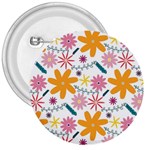 Pattern Background Vintage Floral 3  Buttons