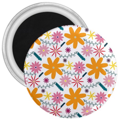 Pattern Background Vintage Floral 3  Magnets from ArtsNow.com Front