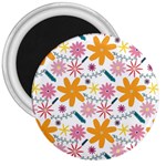 Pattern Background Vintage Floral 3  Magnets