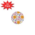 Pattern Background Vintage Floral 1  Mini Buttons (10 pack) 